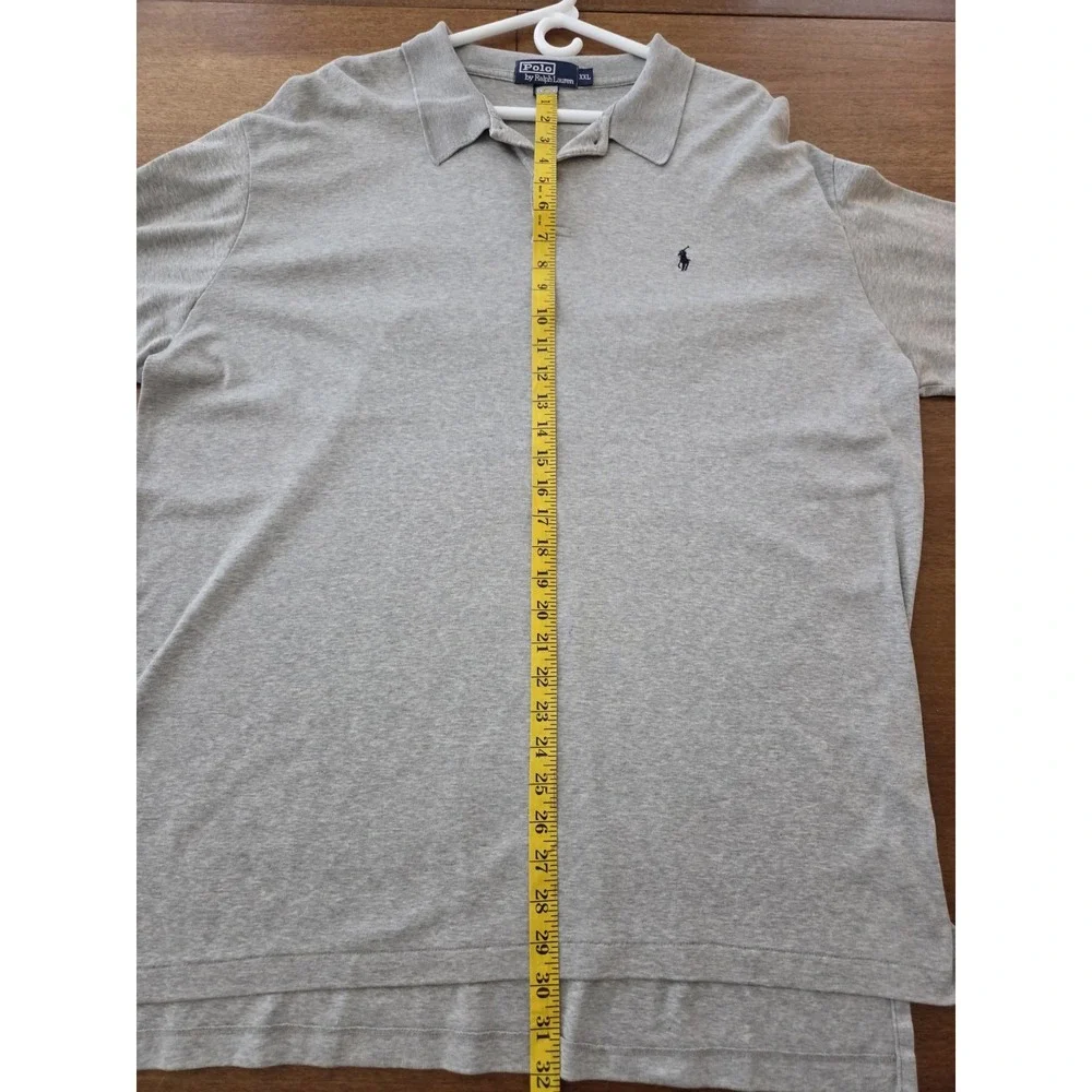 Ralph Lauren Long Sleeve Polo Shirt‎ 2xl Soft Heathered Light Grey Blue Pony